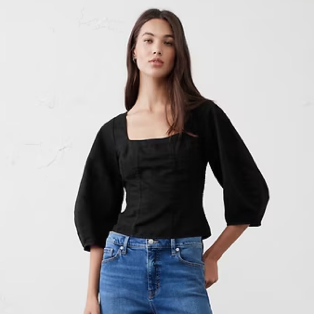 Banana Republic Factory Linen Blend Seamed Top